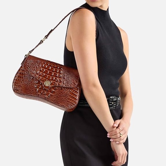New Beautiful Brahmin Nerida Shoulder Bag - Classic Pecan Color! - Picture 1 of 11